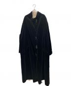 Yohji Yamamoto pour hommeヨウジヤマモト プールオム）の古着「VELVETEEN X FLAX DOUBLE FACED STAND COAT」｜ブラック