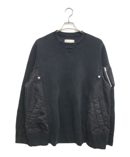 sacai（サカイ）sacai (サカイ) Sponge Sweat X MA-1 Pullover ブラック サイズ:4の古着・服飾アイテム