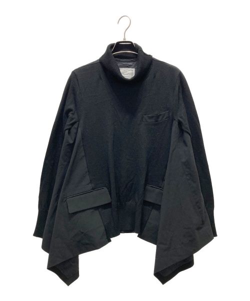 sacai（サカイ）sacai (サカイ) ドッキングニットプルオーバー ブラック サイズ:2の古着・服飾アイテム