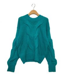 Ameri（アメリ）の古着「UND CABLE MOHAIR KNIT」｜ブルー