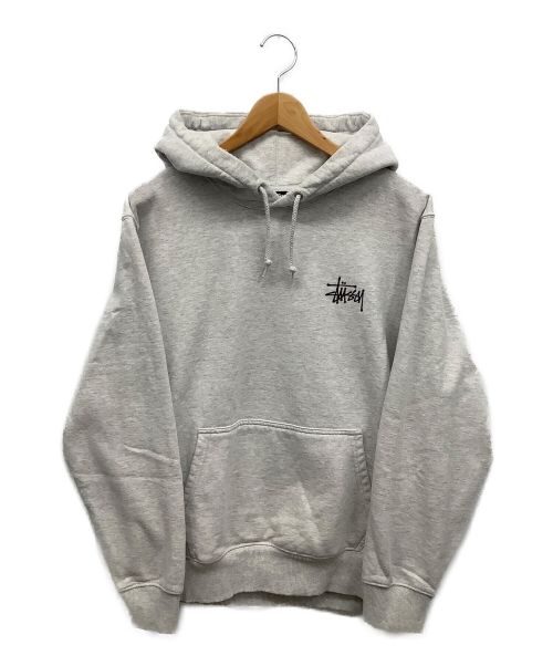 stussy（ステューシー）stussy (ステューシー) スウェットパーカー ライトグレー サイズ:Mの古着・服飾アイテム