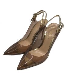 Gianvito Rossi（ジャンヴィト・ロッシ）の古着「バックストラップクリアパンプス」｜ブラウン