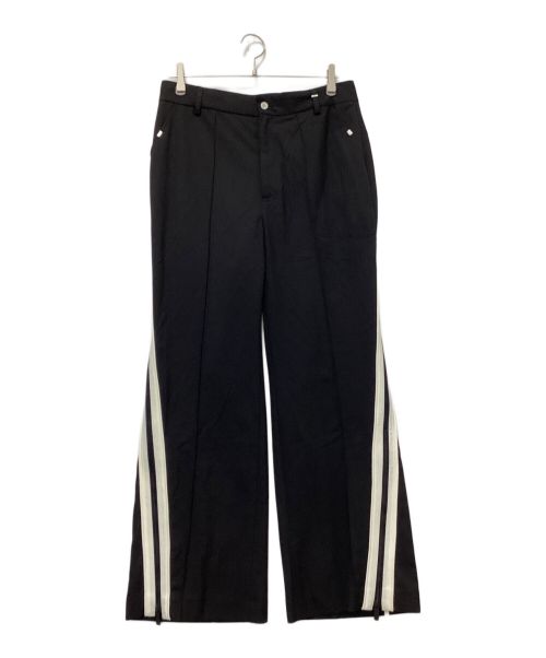 C2H4（シーツーエイチフォー）C2H4 (シーツーエイチフォー) Linear tailored track pants ブラック サイズ:Mの古着・服飾アイテム