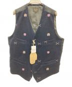 BY GLADHANDバイグラッドハンド）の古着「COLLEGIATE - CORDUROYNO COLLAR VEST」｜ネイビー