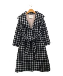 HER LIP TO（ハーリップトゥ）の古着「Loop Yarn Tweed Belted Down Coat」｜ブラック