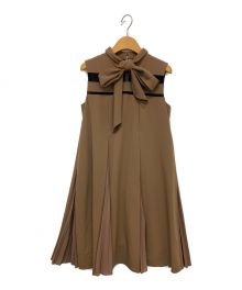 HER LIP TO（ハーリップトゥ）の古着「Lace Trimmed Bowtie Dress」｜ブラウン