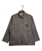 Graphpaperグラフペーパー）の古着「Glencheck Wool L/S Box Shirt」｜グレー