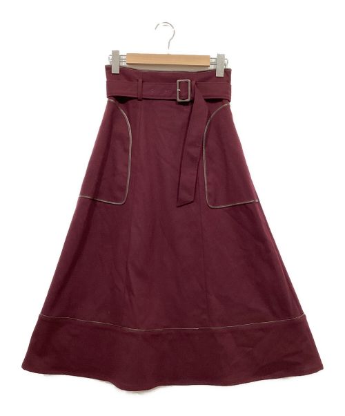 HER LIP TO（ハーリップトゥ）Her lip to (ハーリップトゥ) Belted Trimmed Midi Skirt ボルドー サイズ:Sの古着・服飾アイテム