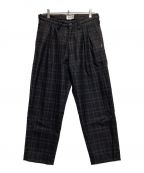 WTAPSダブルタップス）の古着「TUCK TROUSERS WOOL TWEES TEXTILE」｜ネイビー