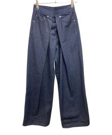 JOHN LAWRENCE SULLIVAN（ジョン ローレンス サリバン）の古着「ワイドデニムパンツ／Washed denim super wide pants」｜インディゴ