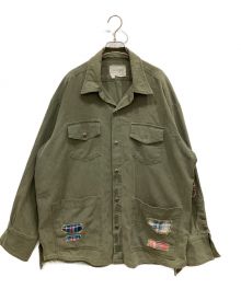 GREG LAUREN（グレッグローレン）の古着「Boxy Studio Shirt ボクシー スタジオ シャツ ミリタリー カバーオール」｜カーキ