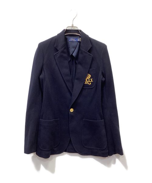 POLO RALPH LAUREN（ポロ・ラルフローレン）POLO RALPH LAUREN (ポロ・ラルフローレン) ロゴ刺繍テーラードジャケット ネイビーの古着・服飾アイテム