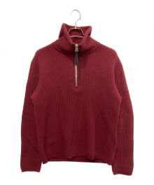 Acne studios（アクネ ストゥディオス）の古着「ハーフジップニット」｜レッド