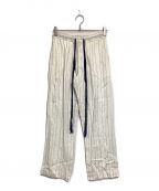 WALES BONNERウェールズボナー）の古着「Stripe Wide Pants」｜ホワイト