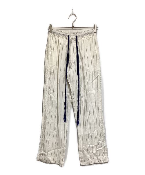 WALES BONNER（ウェールズボナー）WALES BONNER (ウェールズボナー) Stripe Wide Pants ホワイト サイズ:44の古着・服飾アイテム