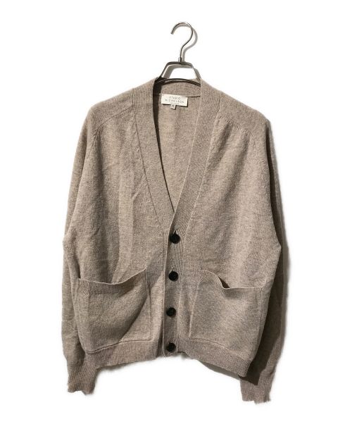 STUDIO NICHOLSON（スタジオ ニコルソン）STUDIO NICHOLSON (スタジオニコルソン) ENGLISH LAMBSWOOL 5GG CARDIGAN ベージュ サイズ:Mの古着・服飾アイテム