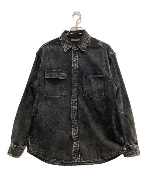 MINEDENIM（マインデニム）MINEDENIM (マインデニム) Bleach Overdyed Denim Over SH/ブリーチオーバーダイデニムオーバーシャツ/2210-5002-98-022 ブラック サイズ:2の古着・服飾アイテム