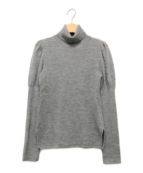 Rene（ルネ）Rene (ルネ) Rモチーフ付タートルネックニット グレー サイズ:36の古着・服飾アイテム