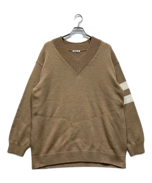 DEUXIEME CLASSE（ドゥーズィエム クラス）Deuxieme Classe (ドゥーズィエム クラス) Oversized V/N Sweater ベージュ サイズ:-の古着・服飾アイテム