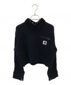 sacai×Carhartt WIPサカイ×カーハート）の古着「Knit Pullover Detroit」｜ブラック