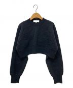 ENFOLDエンフォルド）の古着「O EMBOSS CROPPED PULLOVER」｜チャコールグレー