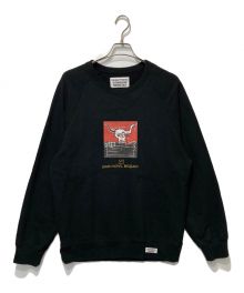 WACKO MARIA×Jean-Michel Basquiat（ワコマリア×ジャン ミシェル バスキア）の古着「WASHED HEAVY WEIGHT CREW NECK SWEAT」｜ブラック