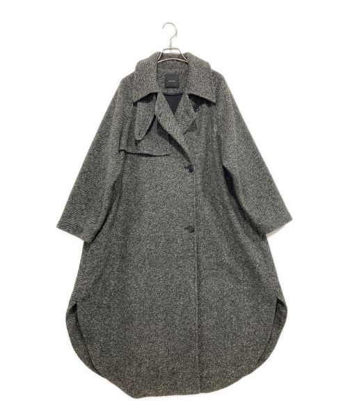 Spick and Span（スピックアンドスパン）Spick and Span (スピックアンドスパン) Wスライバーヘリンボーンボリュームコート グレー サイズ:36の古着・服飾アイテム