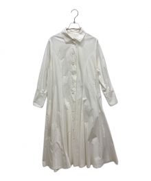 foufou（フーフー）の古着「shirts collar belted one piece」｜ホワイト