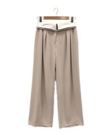 HER LIP TO（ハーリップトゥ）の古着「Montaigne Straight-Leg Pants」｜ベージュ