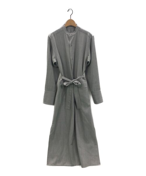 POSTELEGANT（ポステレガント）POSTELEGANT (ポステレガント) WOOL LONG SHIRT DRESS グレー サイズ:40Lの古着・服飾アイテム