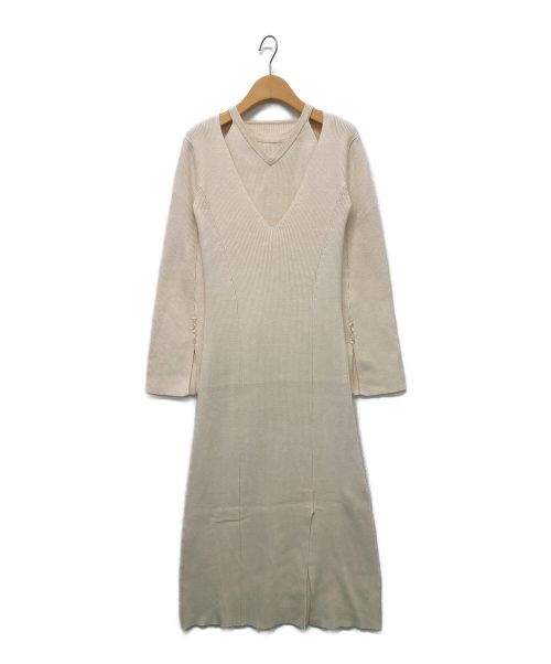 Ameri（アメリ）Ameri (アメリ) AMERICAN SLEEVE LAYERED KNIT DRESS アイボリー サイズ:Sの古着・服飾アイテム