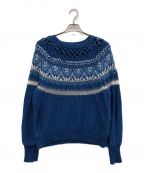 Mame Kurogouchiマメクロゴウチ）の古着「Cotton Nordic Knit Pullover」｜ブルー