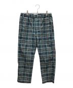 OAMCオーエーエムシー）の古着「CHECK CROPPED DRAWCORD PANTS」｜ブルー