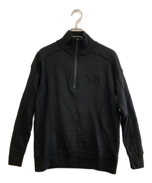 Y-3（ワイスリー）Y-3 (ワイスリー) M CLASSIC MERINO BLEND HALF-ZIP ROLL NECK ブラック サイズ:Ｓの古着・服飾アイテム