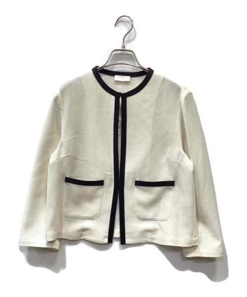 BALLSEY（ボールジィ）BALLSEY (ボールジィ) カラミ COLLARLESS JACKET ホワイト サイズ:36 未使用品の古着・服飾アイテム