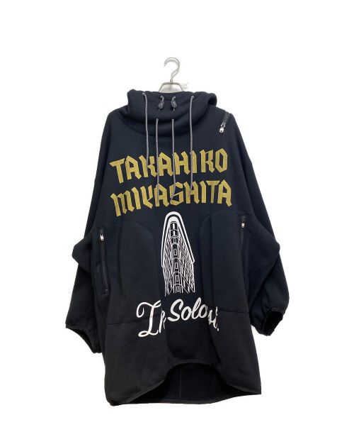 TAKAHIROMIYASHITA TheSoloIst.（タカヒロミヤシタ ザソロイスト）TAKAHIROMIYASHITA TheSoloIst. (タカヒロミヤシタ ザソロイスト) 22AW double zip balloon shaped hoodie(ダブルジップドバルーンシェイプドフーディ) ブラック サイズ:44の古着・服飾アイテム