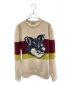 maison kitsune（メゾンキツネ）の古着「BLOCK FOX HEAD PULLOVER」｜アイボリー×レッド