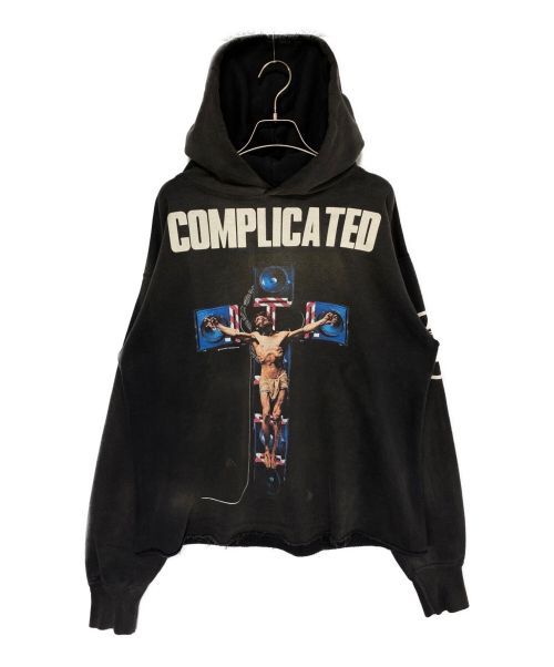 SAINT MICHAEL（セントマイケル）SAINT MICHAEL (セントマイケル) kosuke kawamura (コウスケ カワムラ) KK/HOODIE / COMPLICATED ブラック サイズ:Mの古着・服飾アイテム