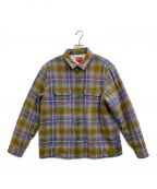 SUPREMEシュプリーム）の古着「Shearling Lined Flannel Shirt」｜イエロー×パープル