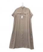 HYKEハイク）の古着「SHARK SKIN SHIRT MAXI DRESS」｜ベージュ