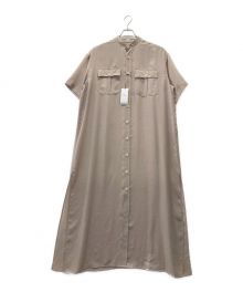 HYKE（ハイク）の古着「SHARK SKIN SHIRT MAXI DRESS」｜ベージュ