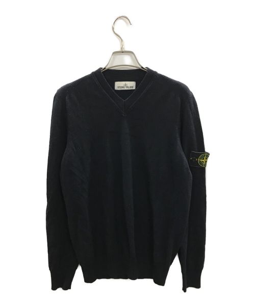 STONE ISLAND（ストーンアイランド）STONE ISLAND (ストーンアイランド) Vネックニット ネイビー サイズ:Ｓの古着・服飾アイテム