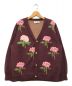 TTT MSW（ティー）の古着「Rose Jacquard Knit Cardigan」｜ボルドー