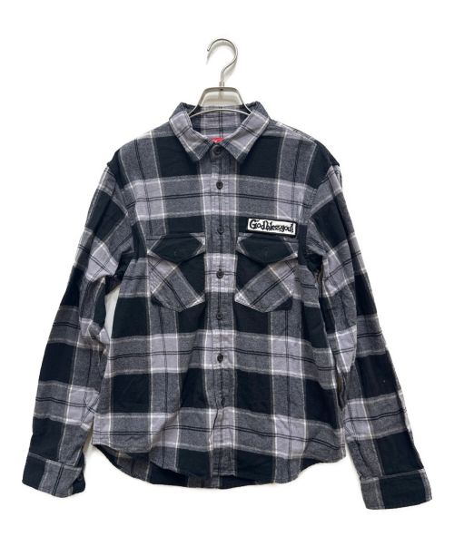 SUPREME（シュプリーム）Supreme (シュプリーム) God Bless Plaid Flannel Shirt ブラック サイズ:Sの古着・服飾アイテム