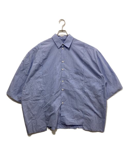 CAMIEL FORTGENS（カミエルフォートヘンス）CAMIEL FORTGENS (カミエルフォートヘンス) RESEARCH DOUBLE SHIRT SHIRT ブルー×ホワイト サイズ:Sの古着・服飾アイテム