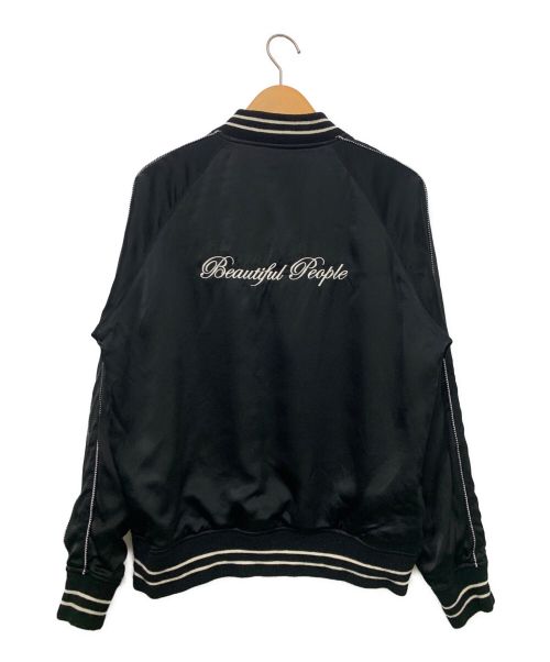 beautiful people（ビューティフルピープル）beautiful people (ビューティフルピープル) silk satin landscape embroidery souvenir jacket ブラック サイズ:190の古着・服飾アイテム