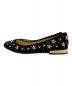 JIMMY CHOO (ジミーチュウ) スタッズフラットシューズ ブラック サイズ:34　1/2：3980円