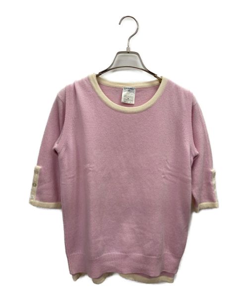 CHANEL（シャネル）CHANEL (シャネル) カシミヤアンサンブルカーディガン ピンク サイズ:44の古着・服飾アイテム