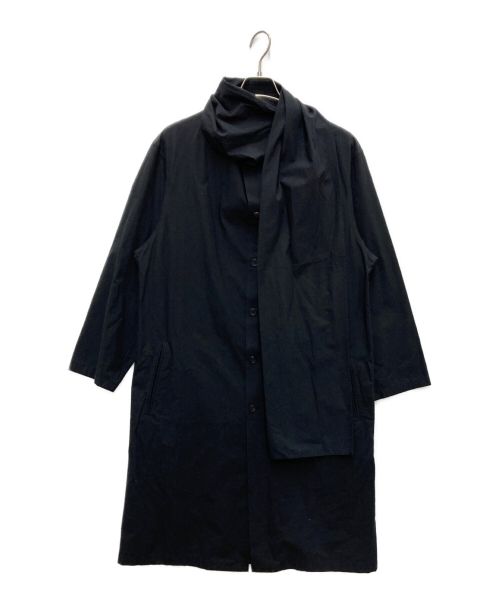 yohji yamamoto+noir（ヨウジヤマモトプリュスノアール）yohji yamamoto+Noir (ヨウジヤマモトプリュスノアール) 変形ストールデザインコート ブラック サイズ:1の古着・服飾アイテム