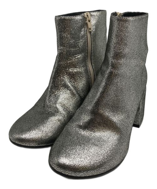 MM6 Maison Margiela（エムエムシックス メゾンマルジェラ）MM6 Maison Margiela (エムエムシックス メゾンマルジェラ) グリッターアンクルブーツ シルバー サイズ:36の古着・服飾アイテム